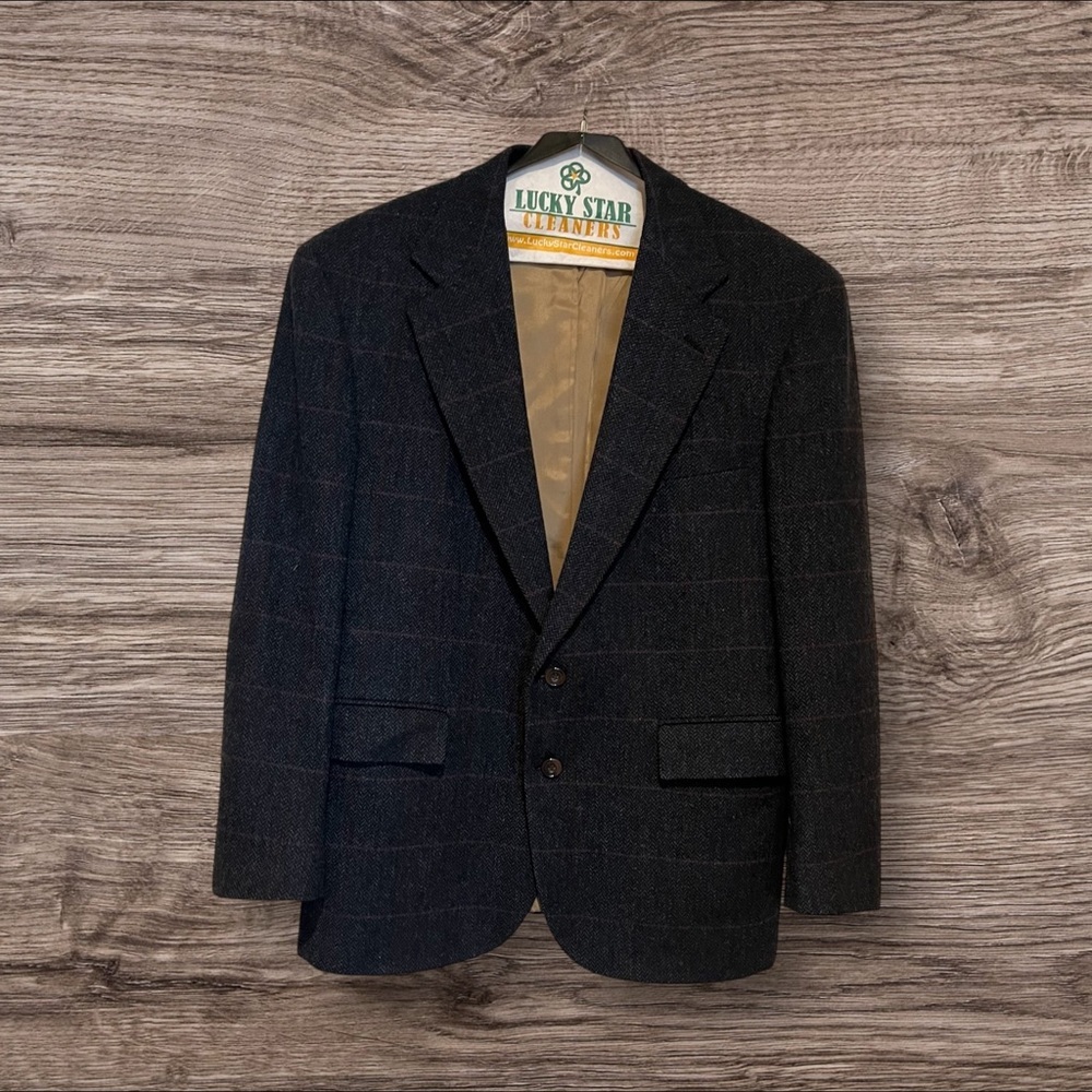 Vintage Evan Picone Foleys Men’s 100% Wool Herringbone Sports Coat Size 42R